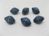 240 Blue Oval Textured Plastic loose beads