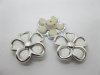 40Pcs Blossom Flower Hairclip Jewelry Finding Beads - White 40Pcs Blossom Flower Hairclip Jewelry Finding Beads - White
