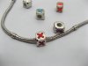 20 Metal Cube Enamel Cross Thread European Beads 20 Metal Cube Enamel Cross Thread European Beads