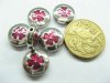 50 New Flat Round Red Enamel Bali Style Spacer Beads