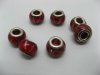 100 Red Murano Flower Round Glass European Beads be-g439 100 Red Murano Flower Round Glass European Beads be-g439