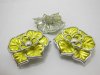 30Pcs Yellow Flower Hairclip Jewelry Finding Beads 5.5cm