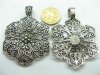 10 Alloy Metal Tibetan Style Flower Pendants ac-mp225