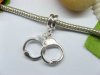 10 Silver Thread European Beads with Dangle pa-m224 10 Silver Thread European Beads with Dangle pa-m224