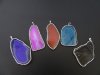 5X Textured Natural Gemstone Nugget Charm Pendant With Diamond E 5X Textured Natural Gemstone Nugget Charm Pendant With Diamond E