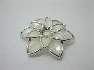 20Pcs Pearl Ivory Flower Hairclip Jewelry Finding Beads 4cm