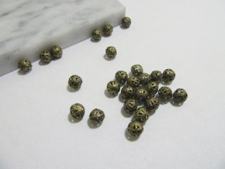 1000 6mm Antique Bronze Filigree Spacer Beads