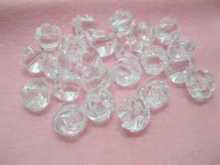 1Bag X 350Pcs Clear Rose Flower Shaped Beads 14mm