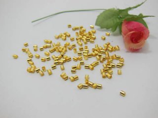 10000 Golden Plated Metal Tube Crimp Bead 2mm