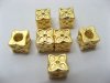 50X18K Gold Plated European Cubic Thread Beads ac-sp380