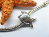 10pcs Silver Plated Screw Fish Beads European Design