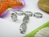 100pcs Metal Flat Oval Beads yw-ac-mb63