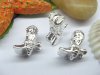 10 Silver Boot Thread European Beads pa-m205