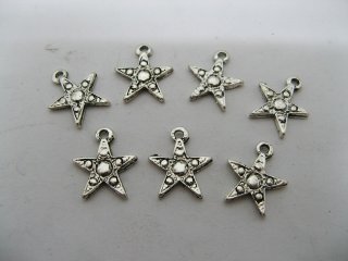 200 15mm Metal Star Pendants Jewellery Finding