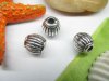 20pcs Metal Stripes Round Beads yw-ac-mb43