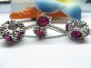 20 Thread European Beads with Magenta Rhinestone