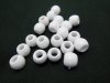 800Pcs White Plastic Barrel Pony Beads 11x9mm