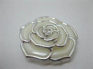 20Pcs Pearl Ivory Rose Hairclip Jewelry Finding Beads 48mm