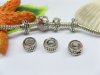 50pcs Tibetan Silver circle Beads European Design Yw-pa-mb199
