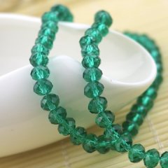 10Strand x 72Pcs Green Rondelle Faceted Crystal Beads 8mm