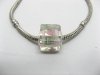 150 Light Pink Silver Flower Cube Glass European Beads 150 Light Pink Silver Flower Cube Glass European Beads