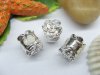 10pcs Silver Plated Screw Rose Barrel Beads European Design