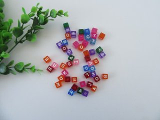 500 HQ Alphabet Letter Cube Beads 10mm Good Quality