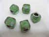 250 Green Murano Cubic Glass European Beads be-g366 250 Green Murano Cubic Glass European Beads be-g366