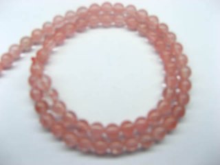 5Strands x 62pcs Cherry Quartz Round Gemstone Beads 6mm