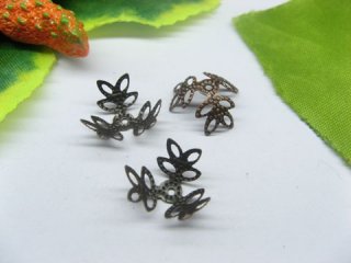 200pcs Antique Copper Bead Caps Leaves 10mm