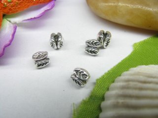 200pcs Metal Leaf Tube Beads yw-ac-mb21