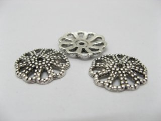 100pcs Metal Cut Out Design Filigree Flower Bead Cap yw-ac-bc6