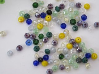 1000Pcs Glass Faceted Rondelle Beads 6mm Assorted
