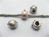 20 Nickel Plated European Carved Flower Thread Beads ac-sp487 20 Nickel Plated European Carved Flower Thread Beads ac-sp487