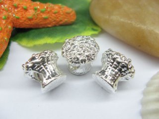 10 Silver Thread European Beads pa-m193