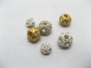 50 Assorted Silver&Golden Rhinestone Spacer Beads Balls ac-sp589