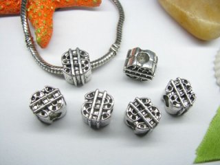 20pcs Tibetan Silver Dollar Bill Beads European Design