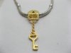 50 x 18K Gold European Lock Beads With Key Dangle