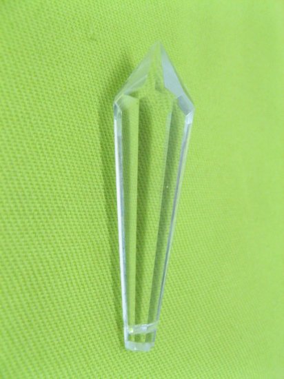 50pcs Teardrop Transaparent Crystal Glass Pendants 53x13mm - Click Image to Close