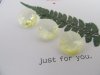 100 Light Yellow Faceted Double-Hole Suncatcher Beads 14mm