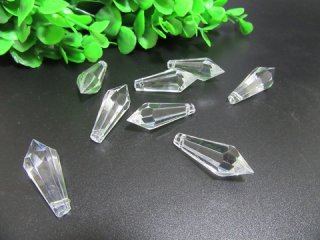 220 Clear Faceted Bead Pendant Jewellery Finding 32x12mm