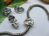 10 White K Heart European Stopper Beads Clips pa-c5 10 White K Heart European Stopper Beads Clips pa-c5