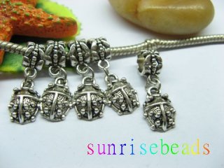 20pcs Tibetan Silver Barrel Bail Beads European Beads with Dangl