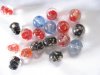 100 12mm Silver Foil Glass Lampwork Glass beads