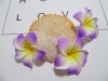 50 New Purple & Yellow Fabulous Foam Frangipani Flower 4.5x2cm