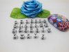 2200 White & Black Alphabet Letter Cube Beads 6.4x6.4mm