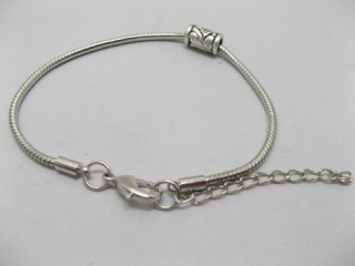 1 Silver Snake Chain Bracelets Fits European 19cm pa-s4