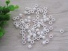 2000Pcs New White Barrel Pony Beads 6x8mm