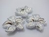 30Pcs Silver Plated Flower Hairclip Jewelry Finding Bead 5.5x5cm
