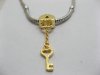 50 x 18K Gold European Lock Beads With Key Dangle 50 x 18K Gold European Lock Beads With Key Dangle